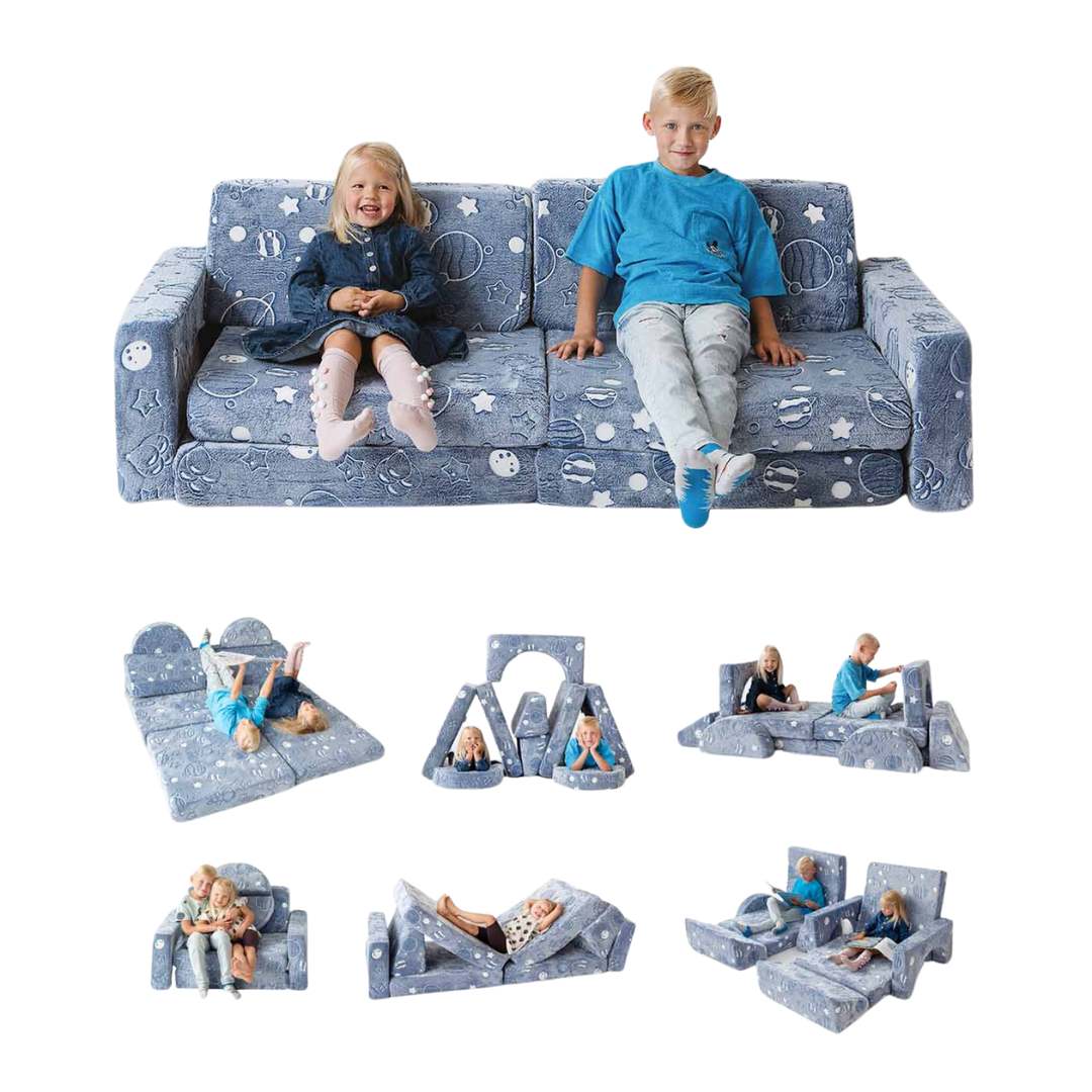 Spielcouch-Sofa für Kinder – 10-teiliges Set für Schlaf- und Spielbereich