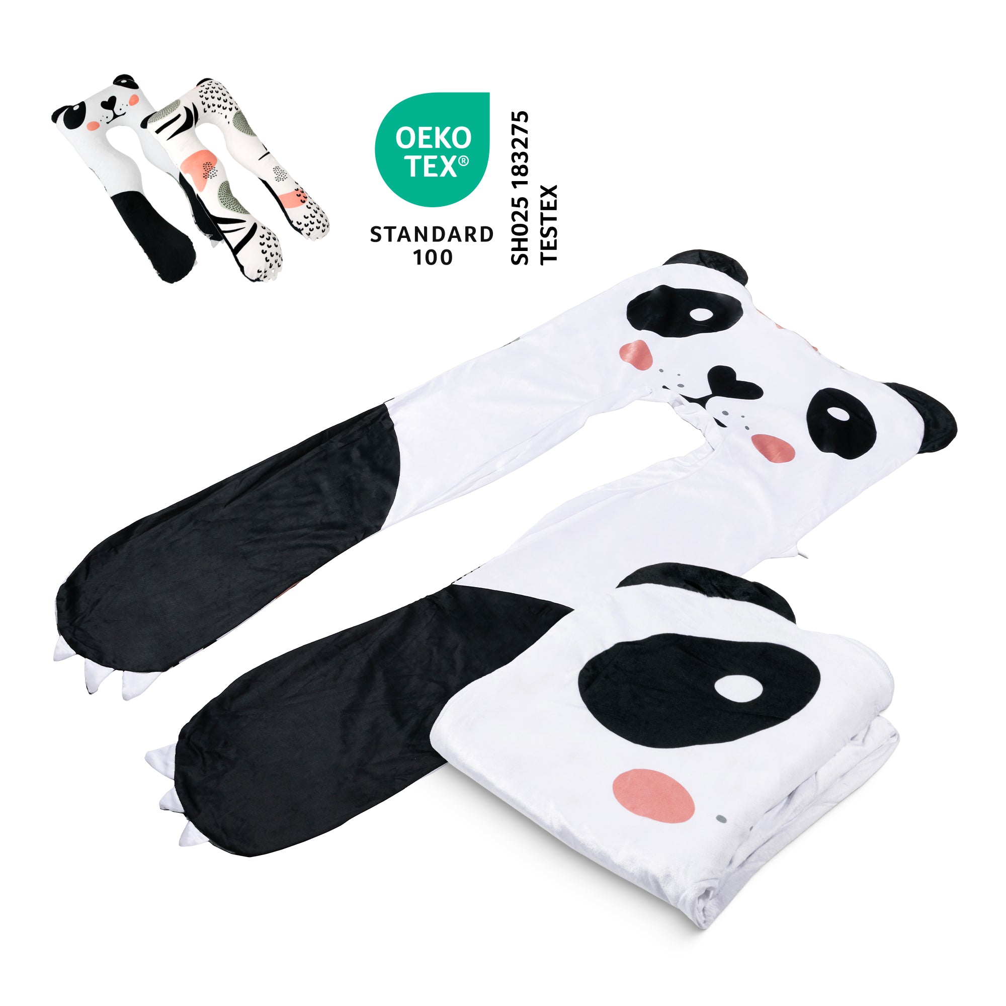 Ersatzbezug für Kinderkissen - Mikroplüsch (Panda)