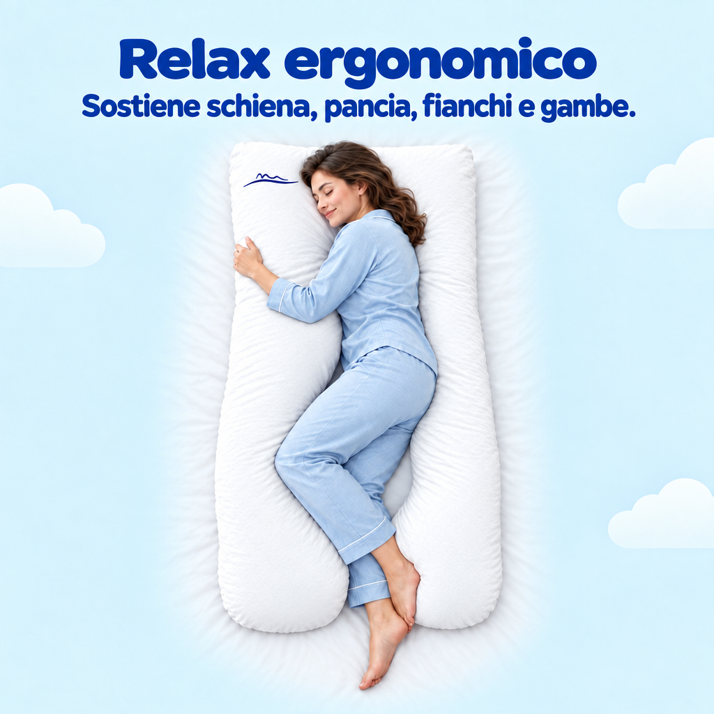 Relax ergonomico – sostiene schiena, pancia, fianchi e gambe – Weiß Blume Rosa Wolken Schwarz Hawaii Aroma Flamingo Beige Hellblau Khaki Walnuss Pfirsich Himmelblau Braun Dunkelgrau Grün