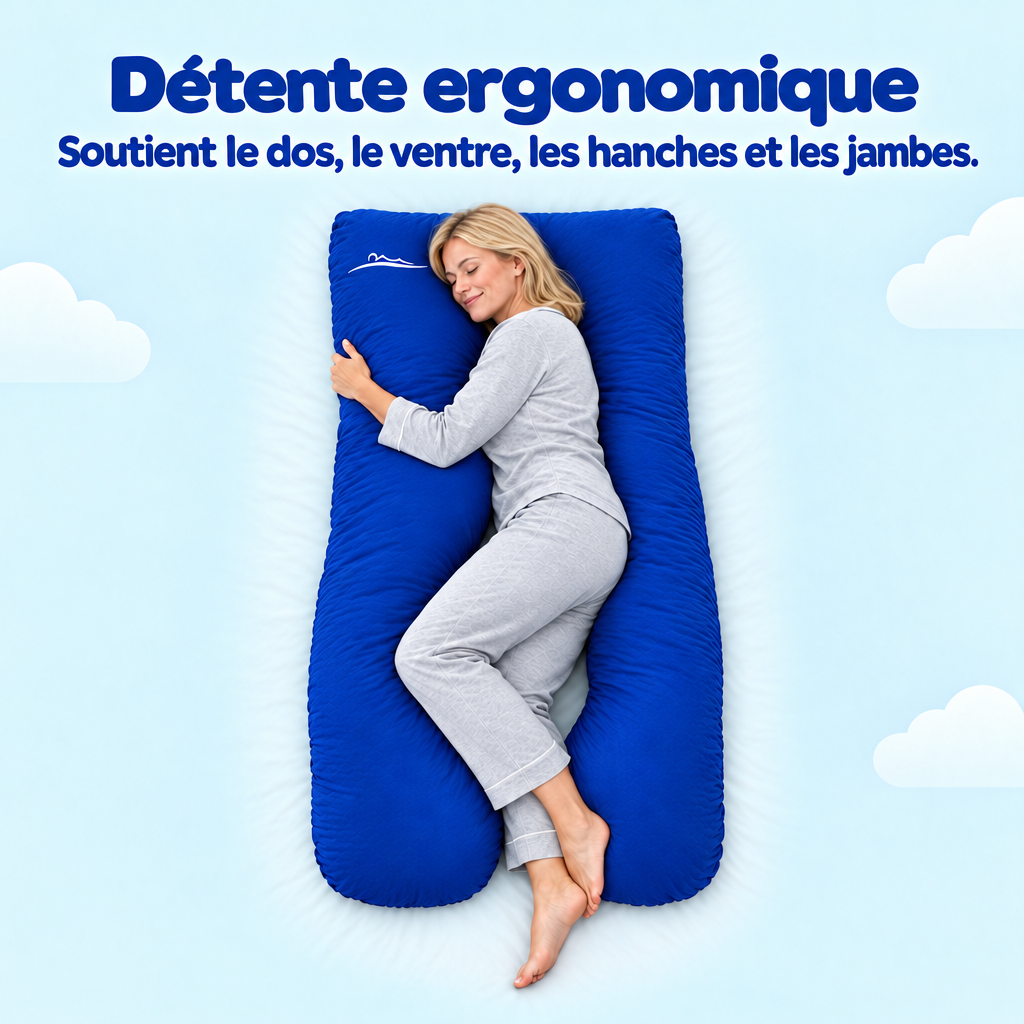Détente ergonomique – soutient le dos, le ventre, les hanches et les jambes – Blau (Blue)