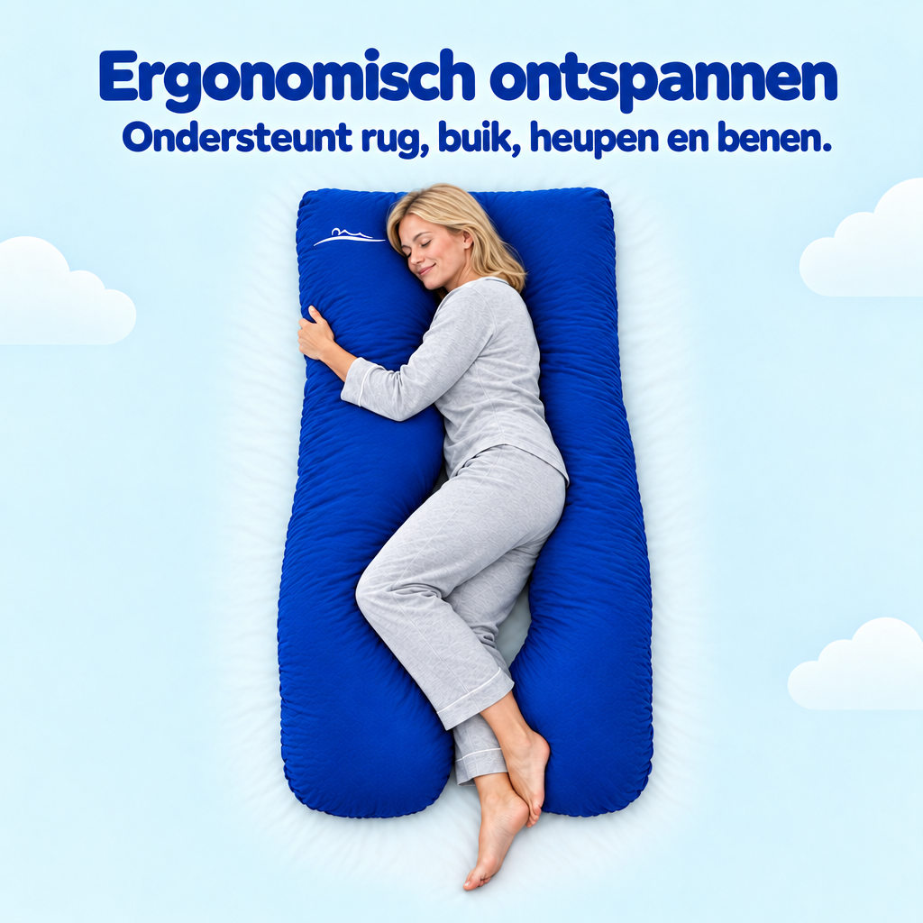 Ergonomisch ontspannen – ondersteunt rug, buik, heupen en benen – Blau (Blue)