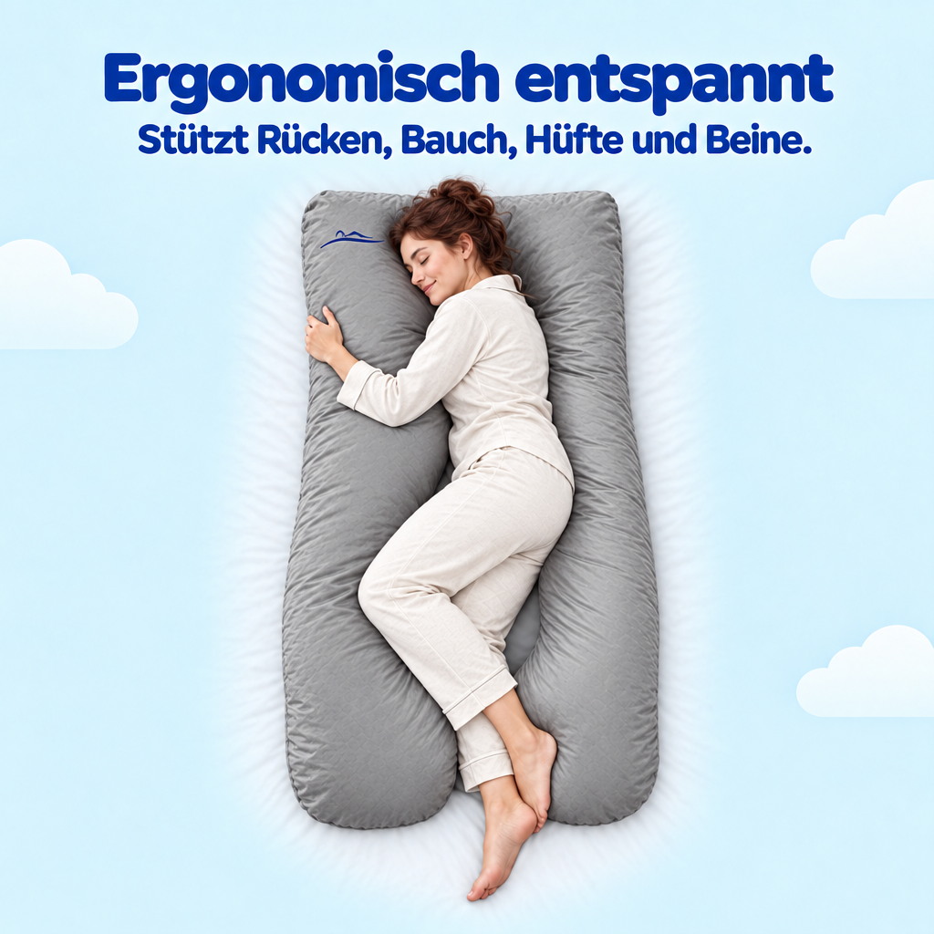 Ergonomisch entspannt – stützt Rücken, Bauch, Hüfte und Beine – Grau (Grey)