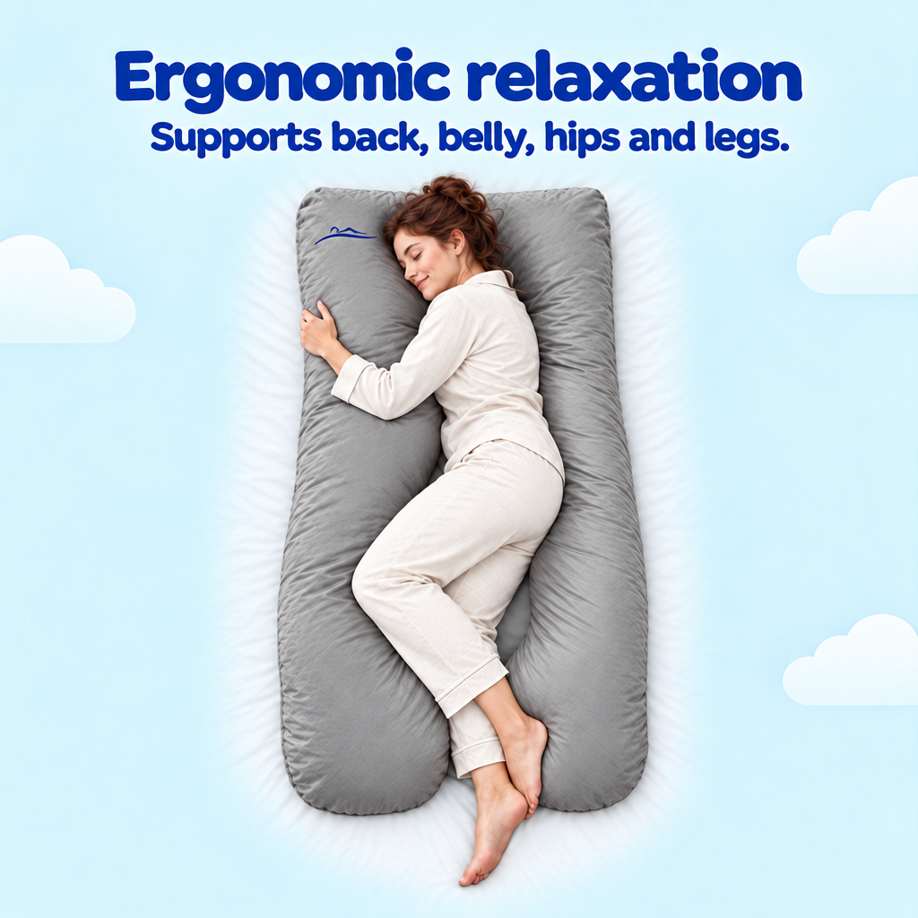 Ergonomic relaxation – supports back, belly, hips and legs – Grau (Grey)