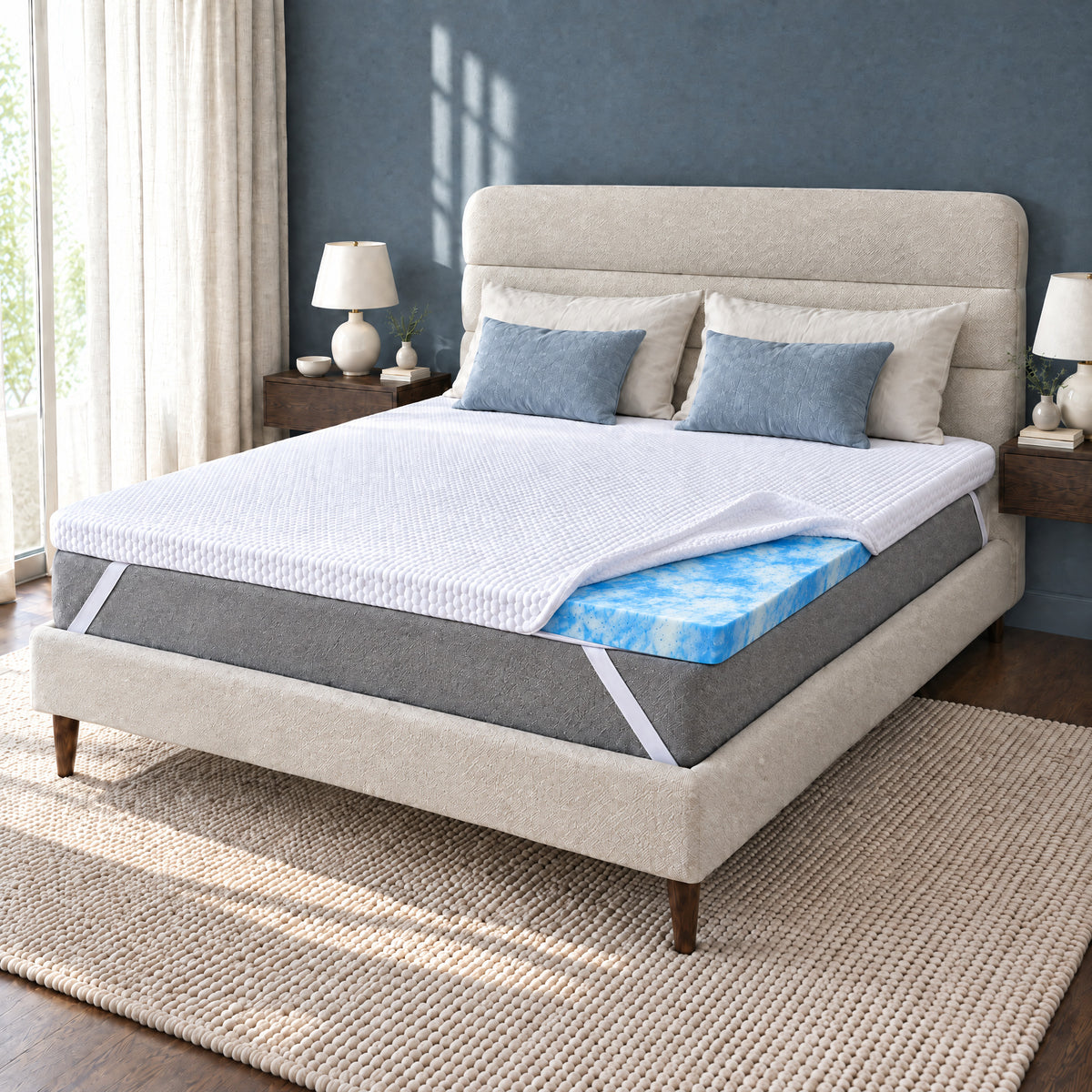 Dream Topper – Matratzen-Topper mit Memory-Schaum auf dem Bett
