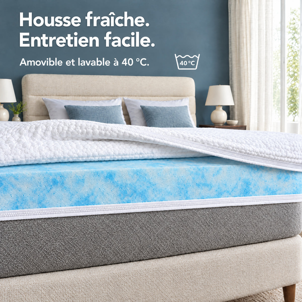 Dream Topper – Housse fraîche. Entretien facile.